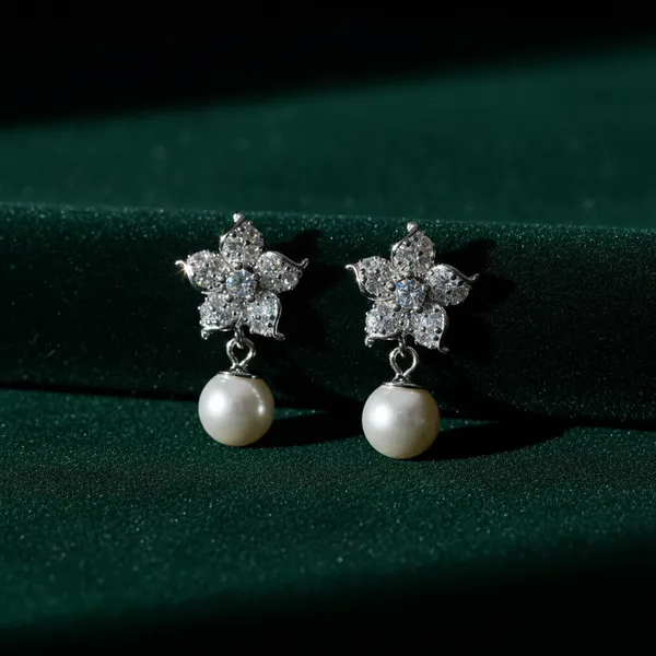 Pearl_Drop_Earrings_With_Crystal_Flower_Studs